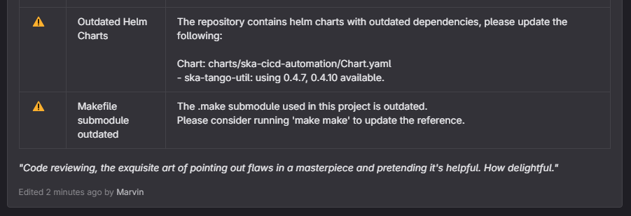 Example of Marvin checks